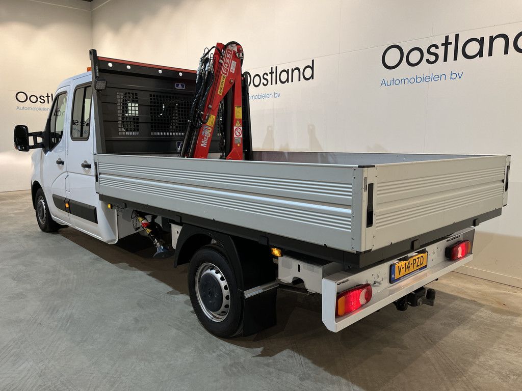Renault Master 2.3 dCi 145 PK L3 DC Dubbel Cabine Open Laadbak / Fassi Kraan / Euro 6 / Airco / Trekhaak / Cruise Control / 7-Zits / 20.200 KM !!