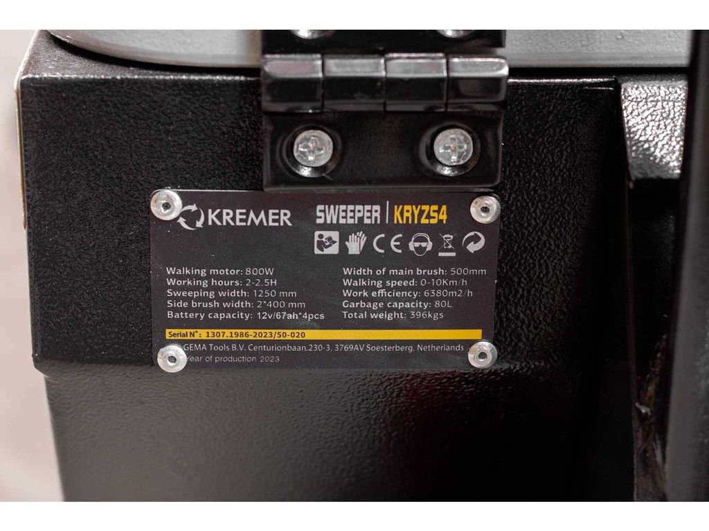 Kremer KRYZS4 Aufsitz-Elektrokehrmaschine 700W 2025 Neu