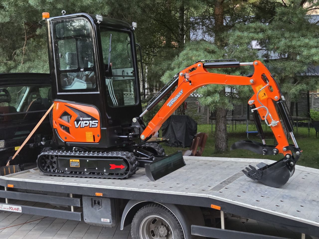 Minibagger Kingway VIP15, Joysticks, Knickmatick, Lieferung