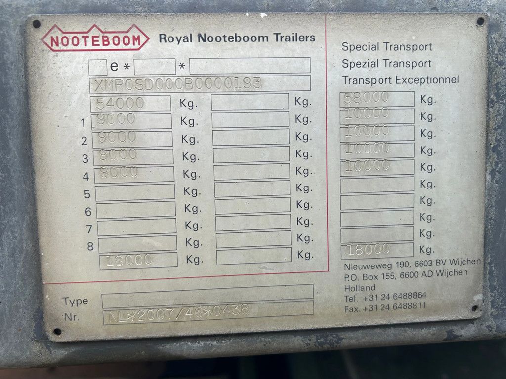 Nooteboom OSDS-58-04 HEAVY LOAD TRAILER 58.000 kg | HYDROLIC RAMPS |
