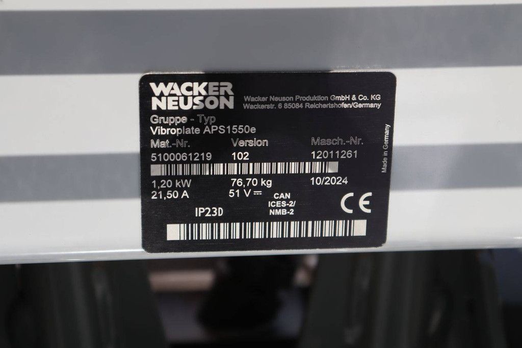 Wacker Neuson APS1550e Elektrische Rüttelplatte 2024 Neu