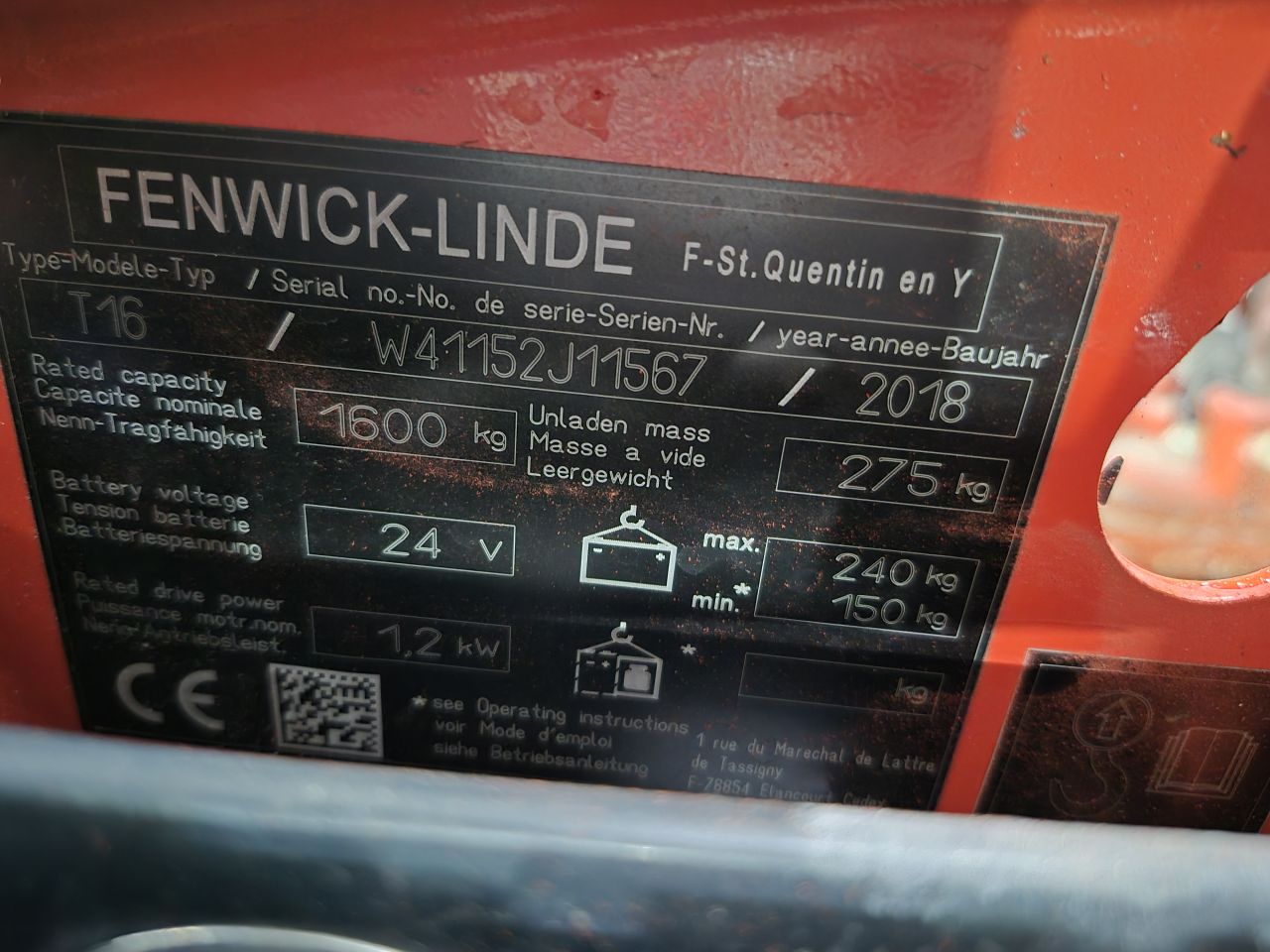 Linde T16 elektrische palletwagen bj 2018 2948 uur.