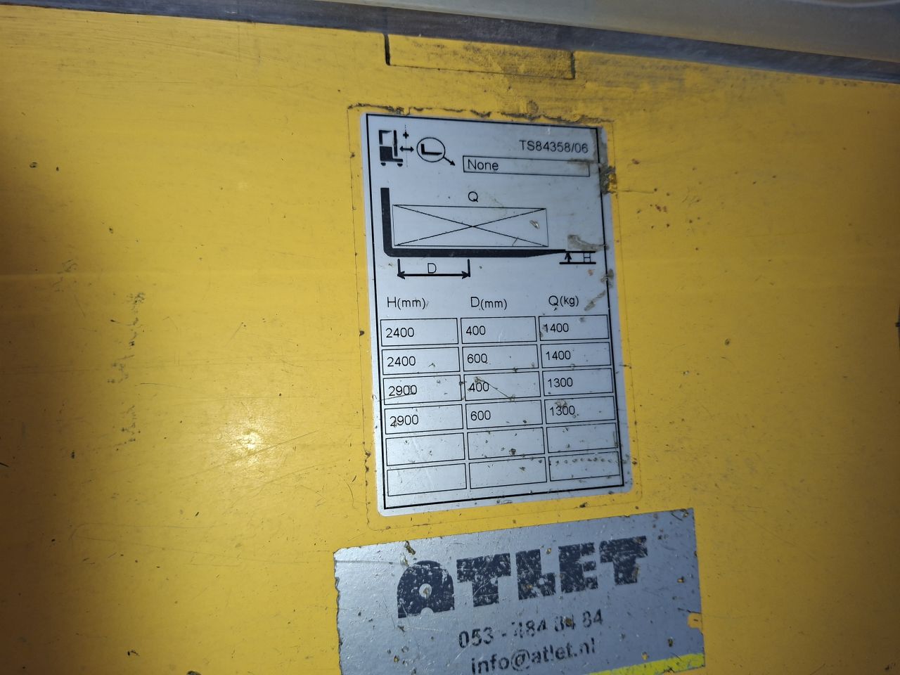 Atlet Elektrische stapelaar 1400 kg freelift
