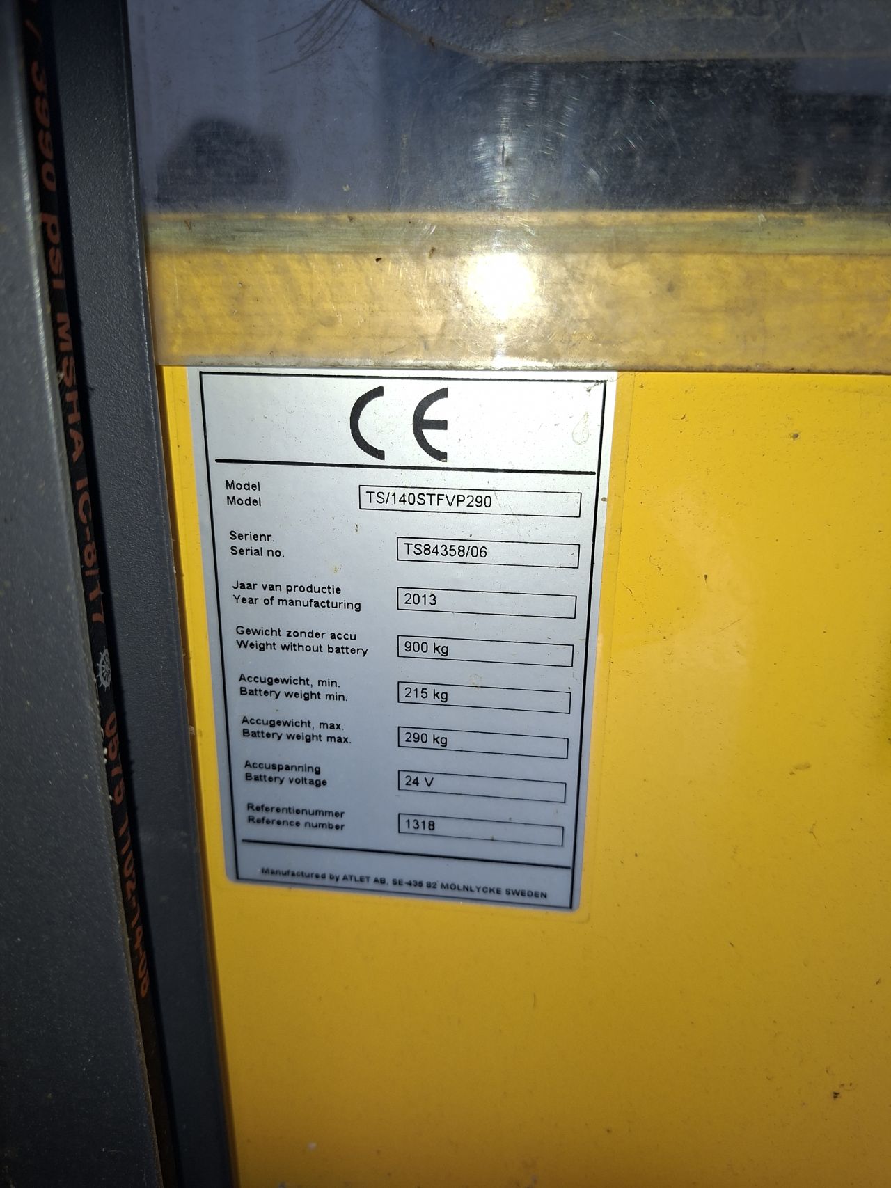 Atlet Elektrische stapelaar 1400 kg freelift
