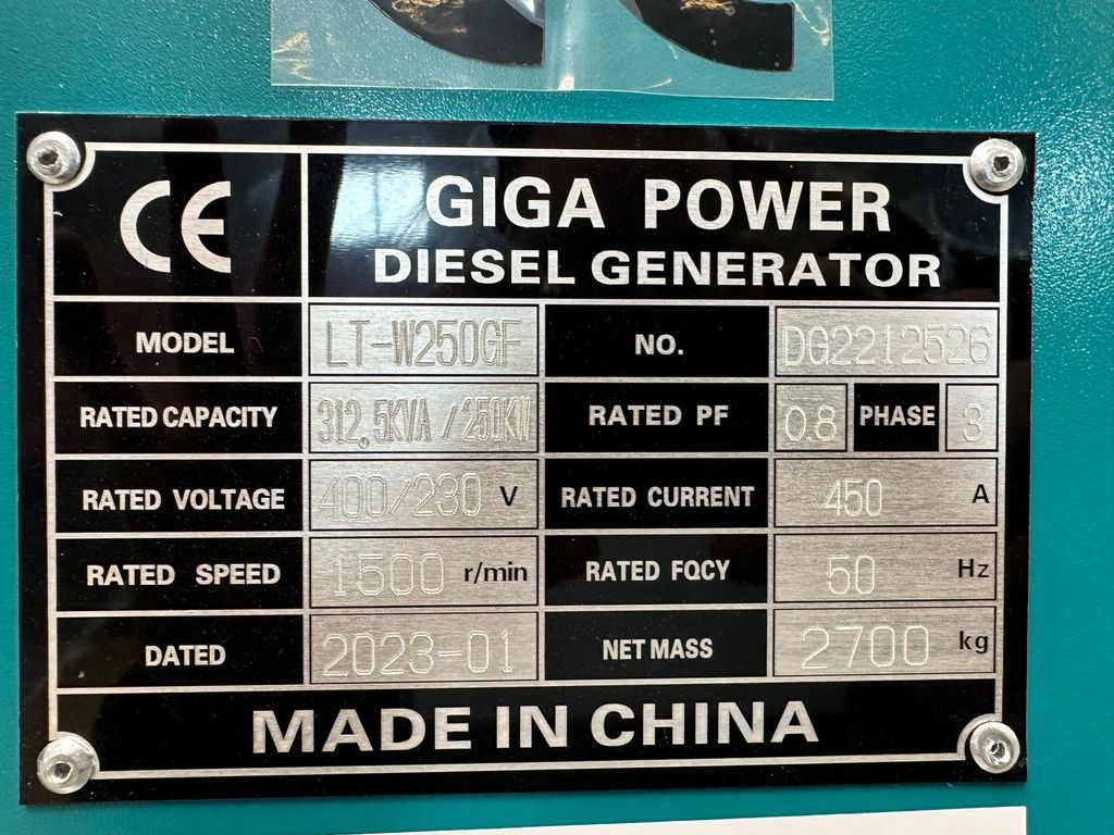 Giga power LT-W250GF 312.5 kVA silent generator