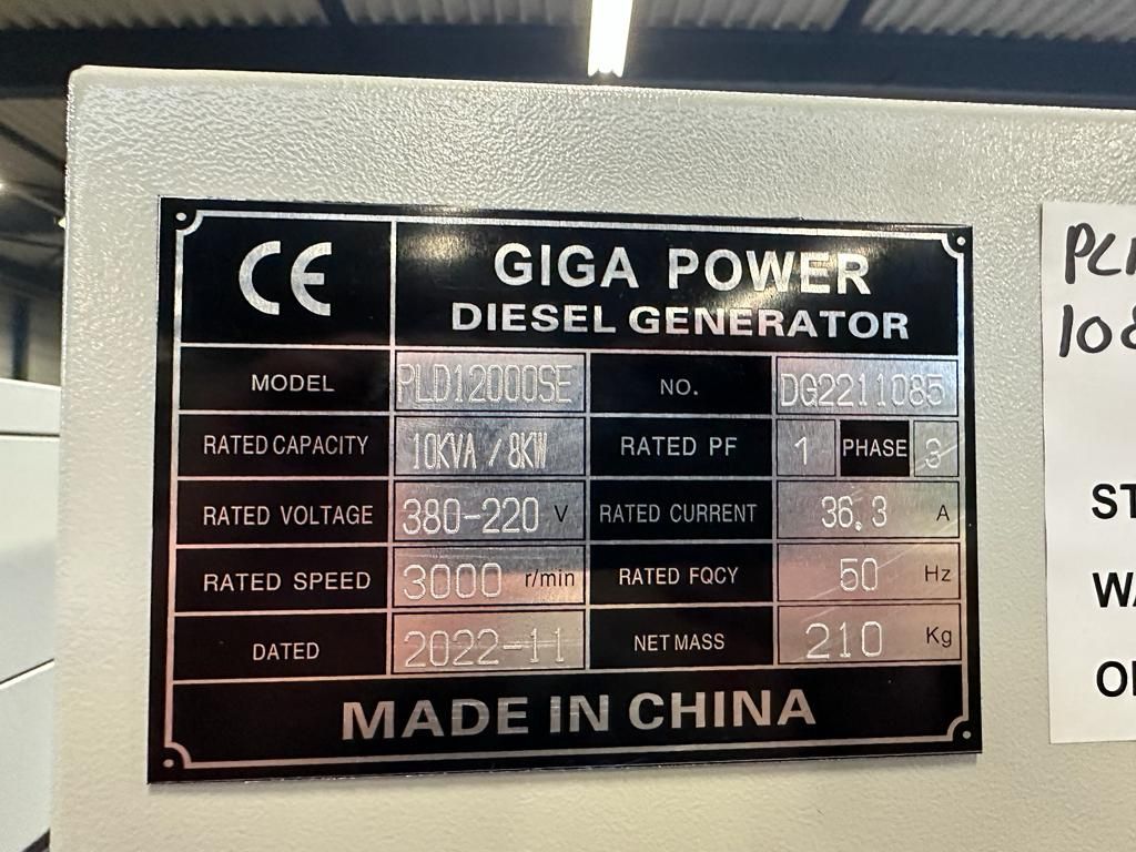 Giga power PLD12000SE 10 kVA silent generator