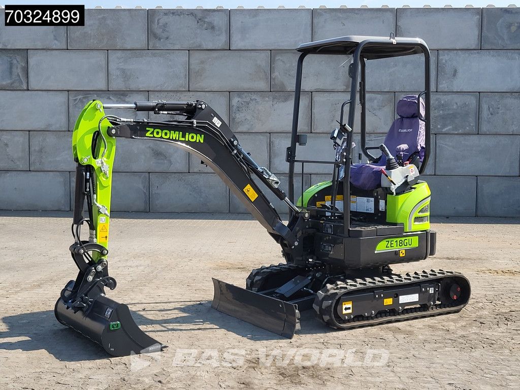 Zoomlion ZE18 GU KUBOTA ENGINE - CW / 3 BUCKETS - CE CERTIFIED