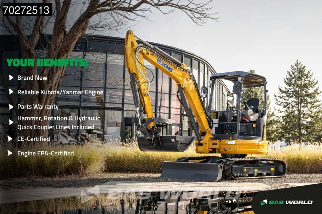 XCMG XE27 E FACTORY WARRANTY - CW / 3 BUCKETS - KUBOTA