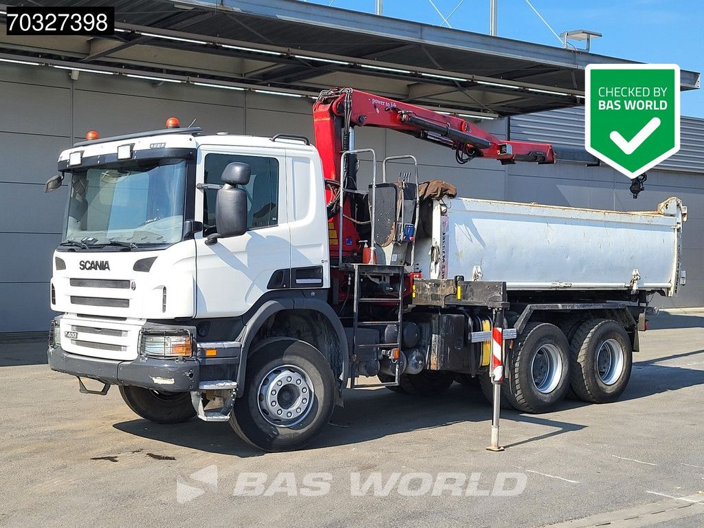 Scania P400 6X4 HMF 1444-Z2 Crane Remote Full Steel Manual Euro 5