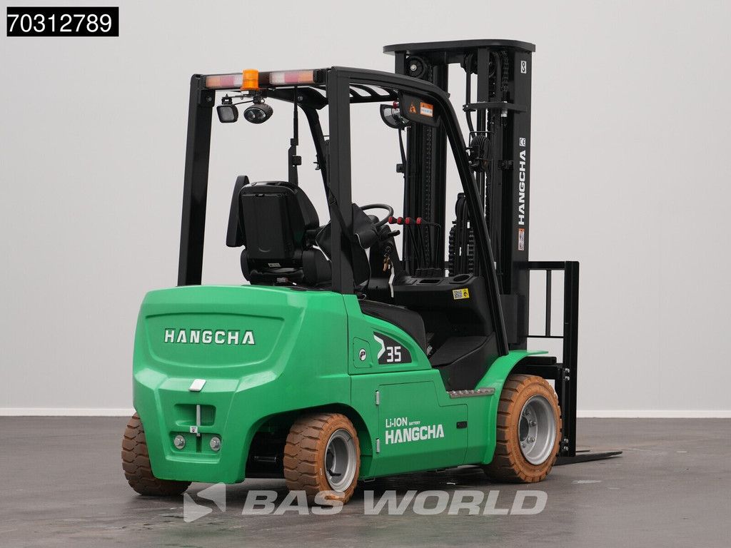 Hangcha CPD35 Electric Forklift - Li-ion - Triplex - Free lift - Side shift