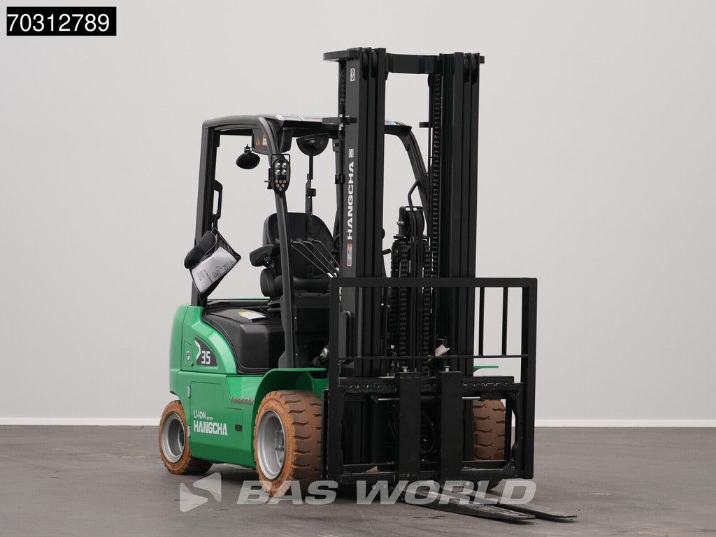 Hangcha CPD35 Electric Forklift - Li-ion - Triplex - Free lift - Side shift