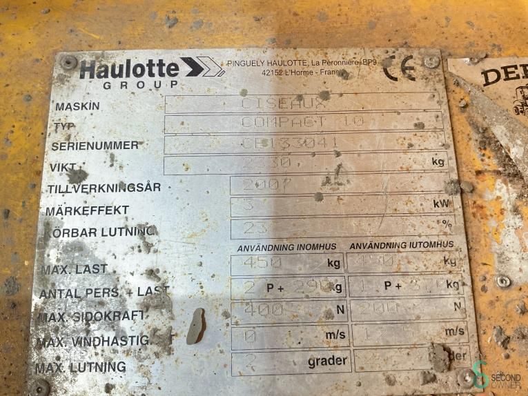 Scissor lift Haulotte Compact 10 2007