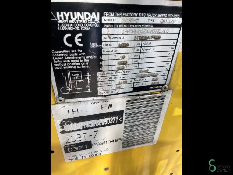 Gabelstapler Elektrisch Hyundai 20BT7 AC 2012