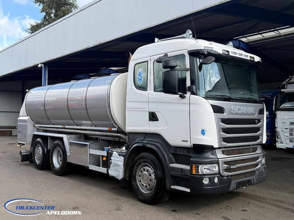 Scania R490 Stainless steel tank, Euro 6, Steering axle, Retarder, 15,000 liters TC11356