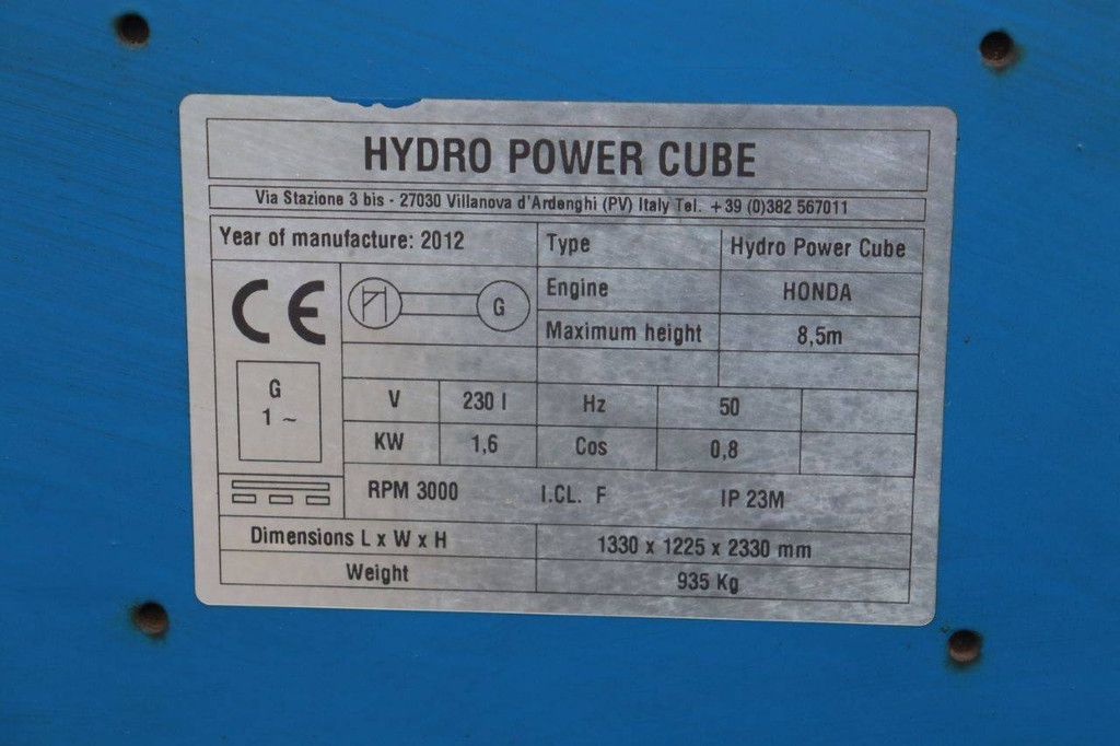 Light mast Hydro Power Cube Diesel 8.5m 1.6kW 2012