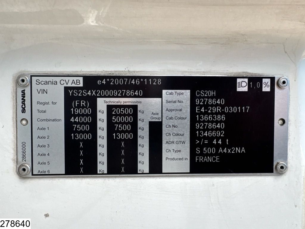Scania S 500 EURO 6, Retarder, Standairco
