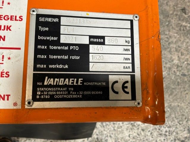 2021 Vandaele Flailmaster HD250 klepelmaaier