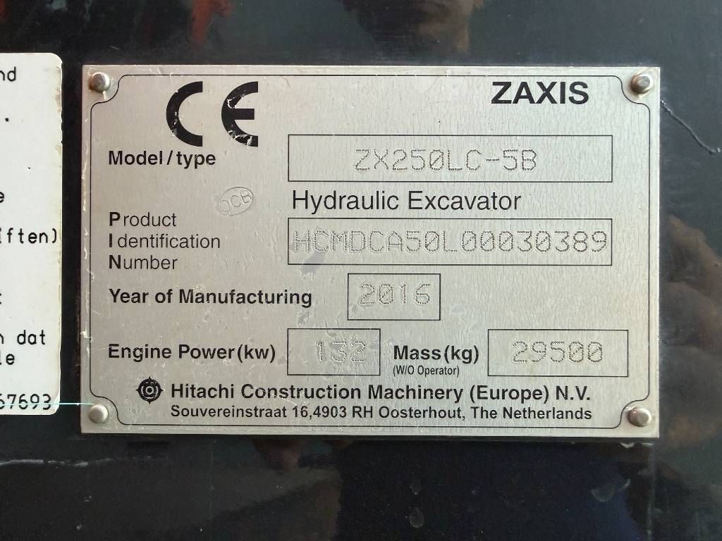 Hitachi ZX250LC-5B Long Reach