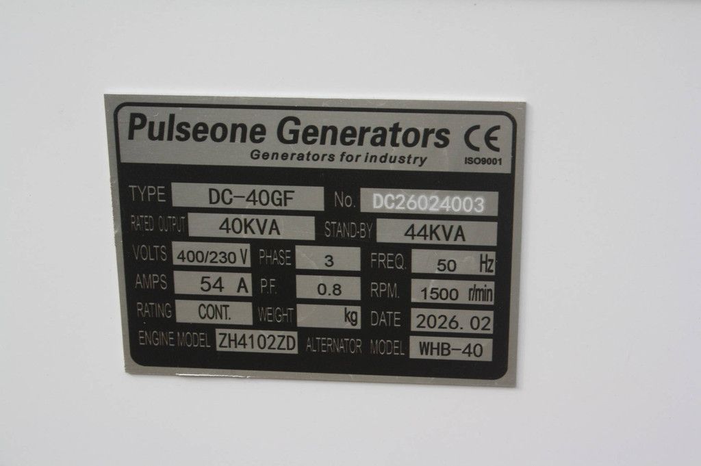 Pulseone DC-40GF Dieselgenerator 44 kVA 2026 Neu