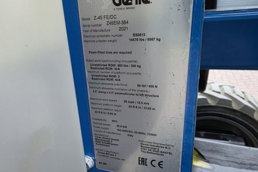 Genie Z-45 FE/DC Valid inspection, Hybrid, Rough Terrain