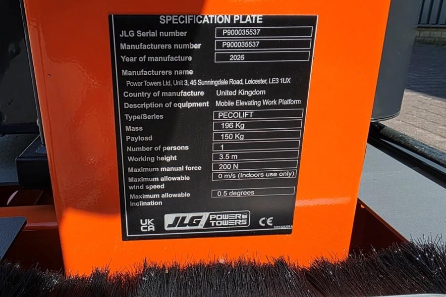 JLG PECOLIFT PUSH AROUND, 3.50m Working Height, Own We