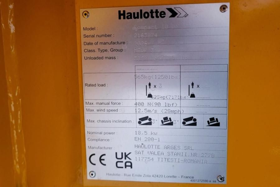 Haulotte COMPACT 10DX Valid Inspection, *Guarantee! Diesel,