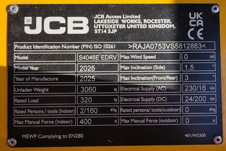 JCB S4046E Valid inspection, *Guarantee! 14m Working H