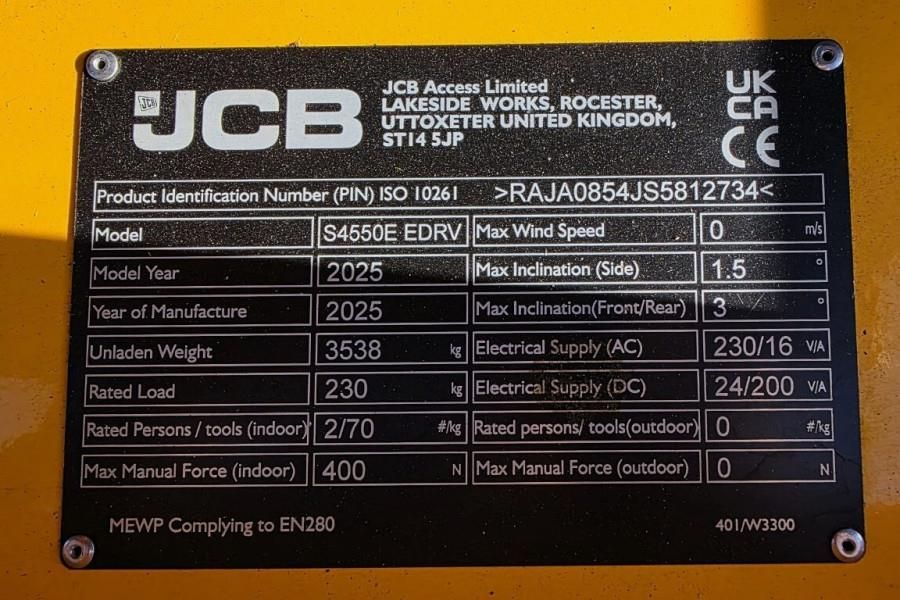 JCB S4550E Valid inspection, *Guarantee! 16m Working H