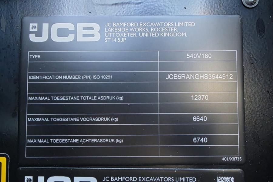 JCB 540V180 Valid inspection, *Guarantee! 4t Cap. 17.5