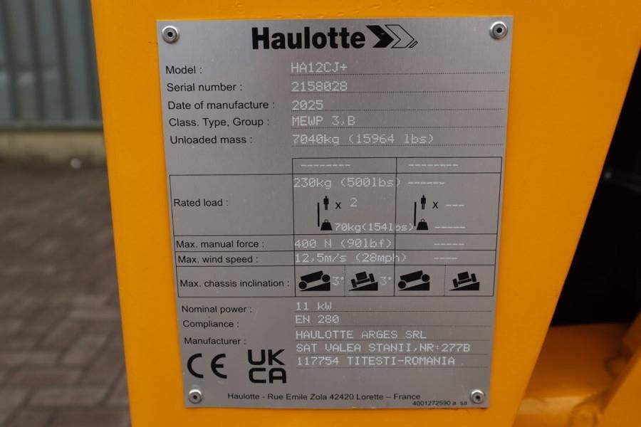 Haulotte HA12CJ+ Electric, 12 m Working Height, 7.2m Reach,