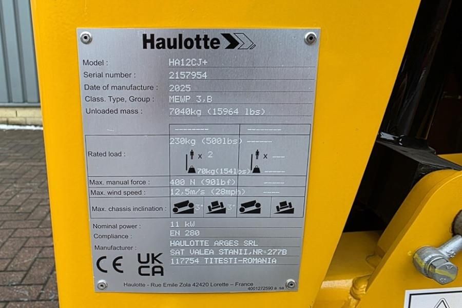 Haulotte HA12CJ+ Electric, 12 m Working Height, 7.2m Reach,
