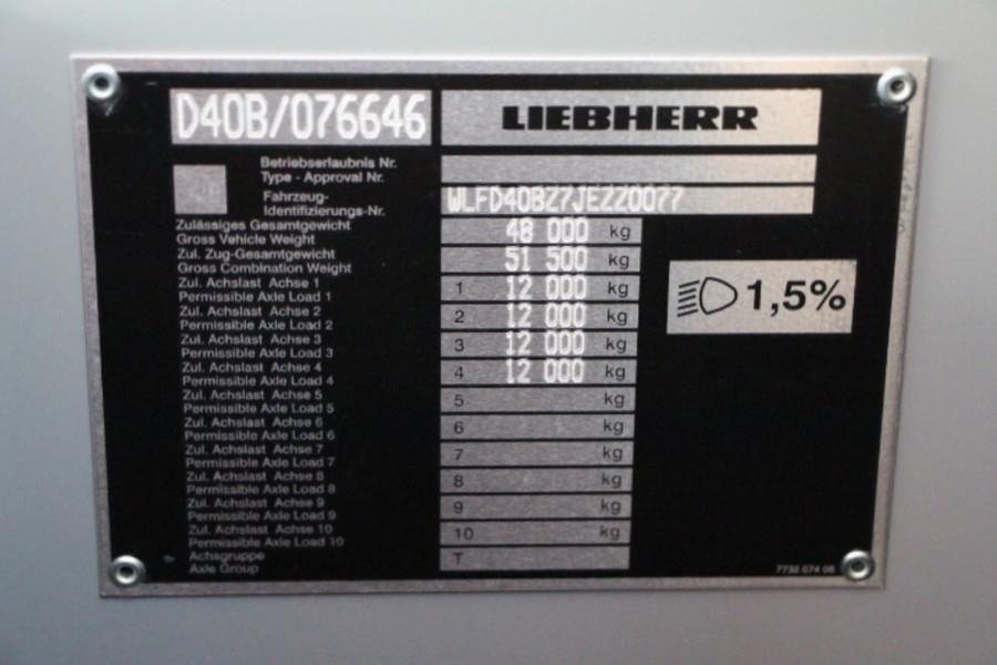Liebherr MK88 Plus Valid Inspection, 45 m Flight, 8t Cap, P