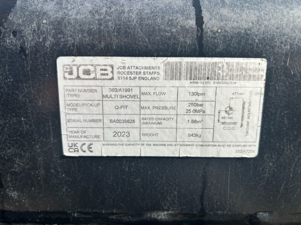 JCB PELIKAANBAK 2.45 MTR QFIT