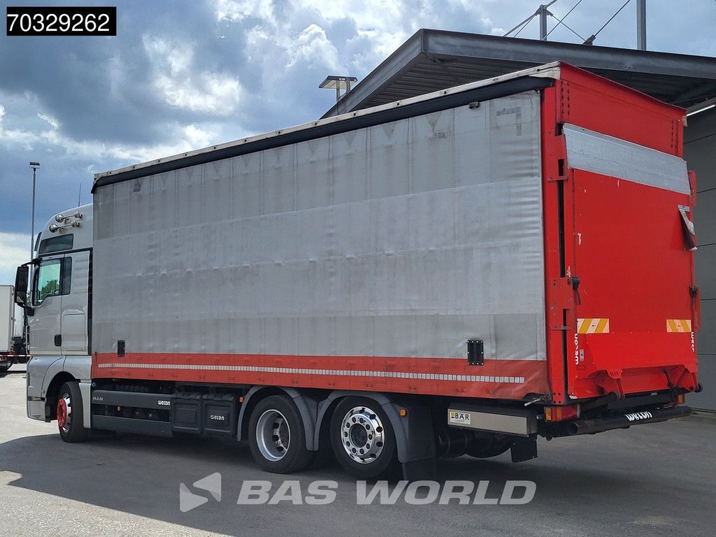 MAN TGX 26.500 6X2 Curtainsider 2000kg Ladebordwand Lift+steering axle Full Air Euro 6