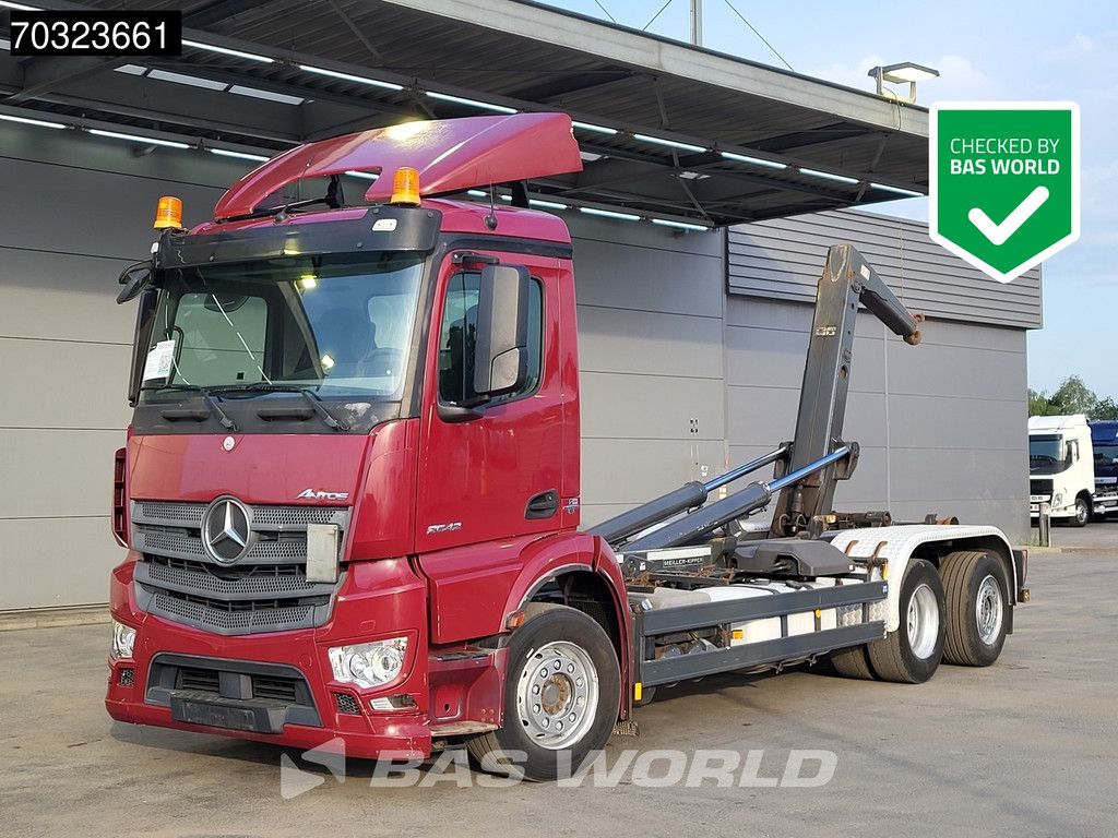 Mercedes Antos 2542 6X2 20tons Meiller Containersystem Day cab Lift + Steering axle Automatic Euro 6