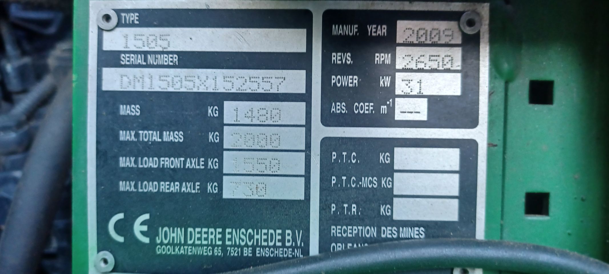 John deere 1515 series 2 met klepelmaaier 180 cm