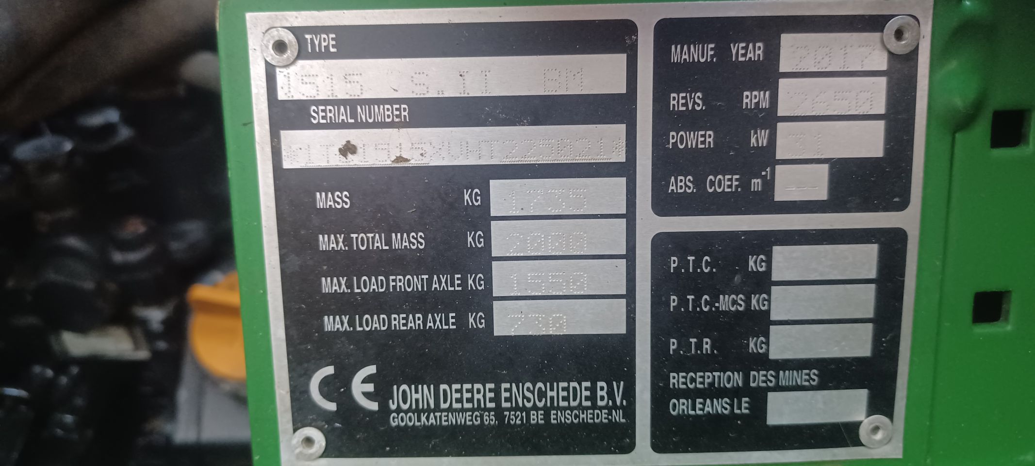 John deere 1515 serie 2 4x4 2017
