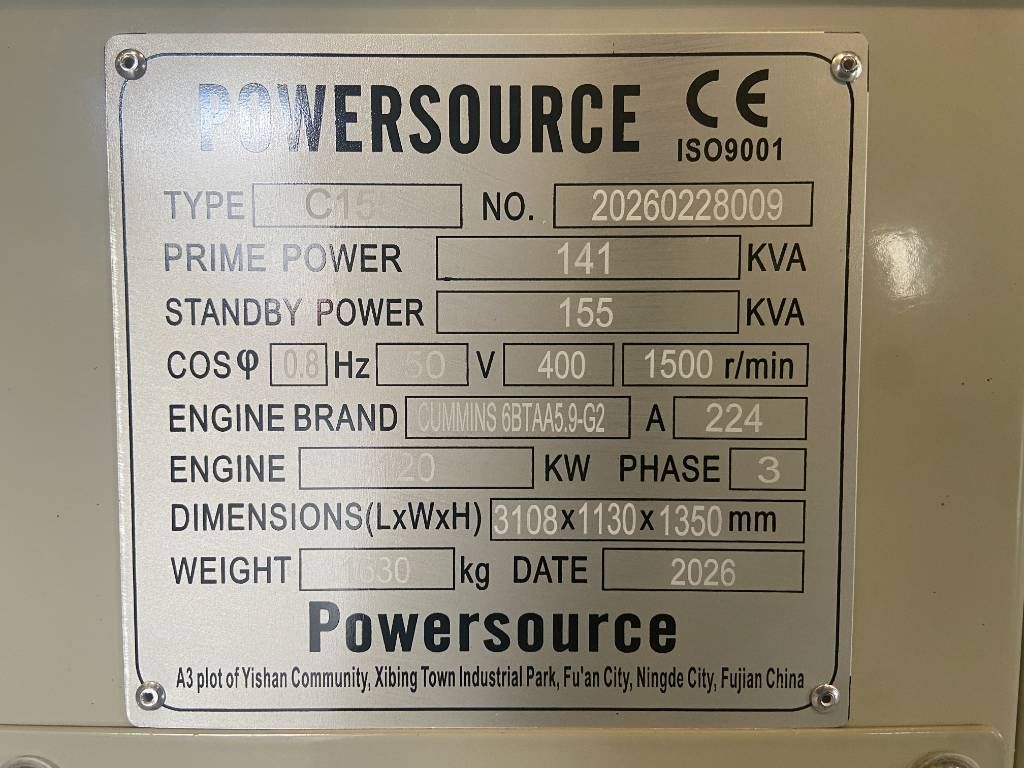 Cummins 6BTAA5.9-G2 - 155 kVA Generator - DPX-19837