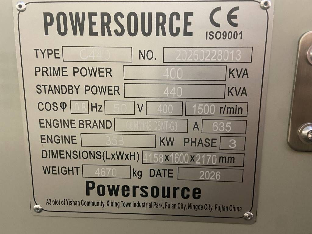 Cummins QSNT-G3 - 440 kVA Generator - DPX-19844