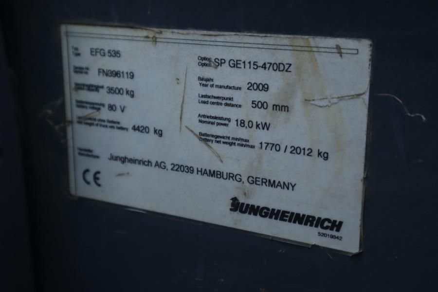 Jungheinrich EFG535 Electric, Lifting Height 4700mm, Freelift 1