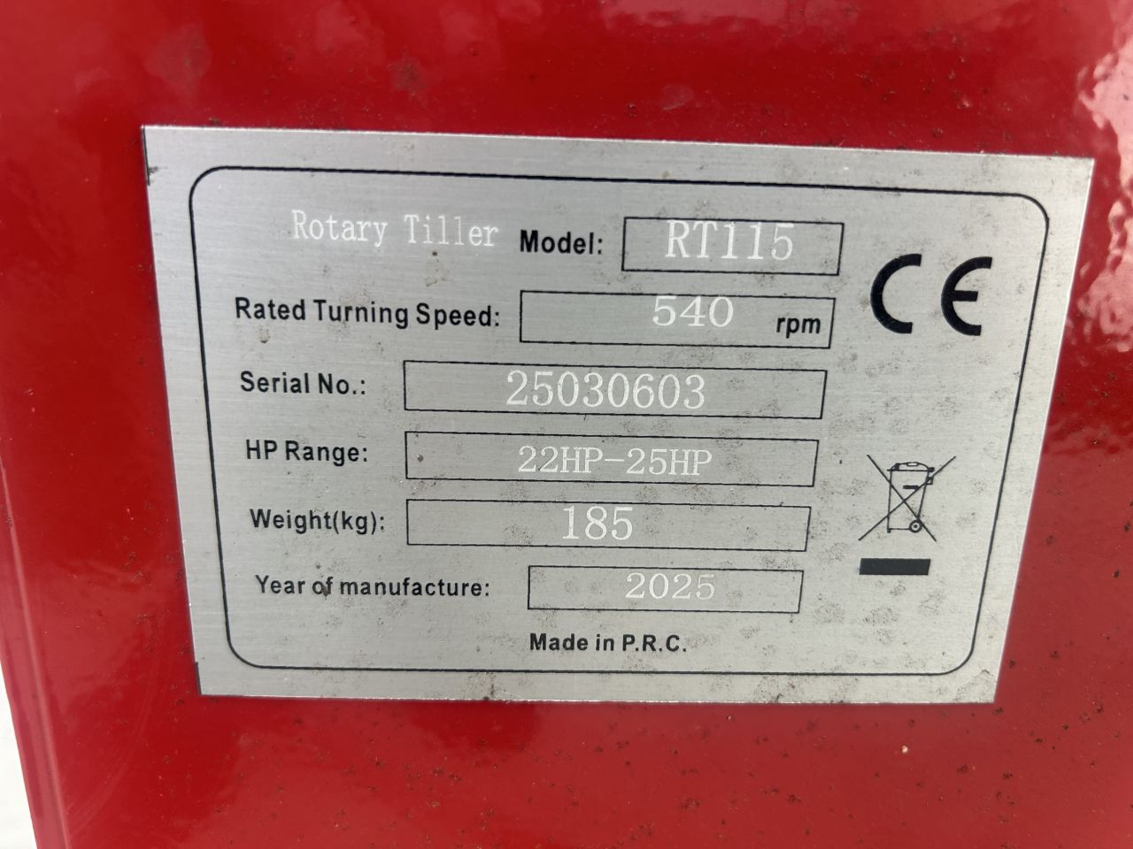 Degelijke Nieuwe frees 115cm