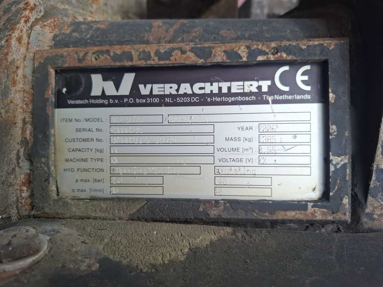 Verachtert VRG-25/2-D sorteergrijper