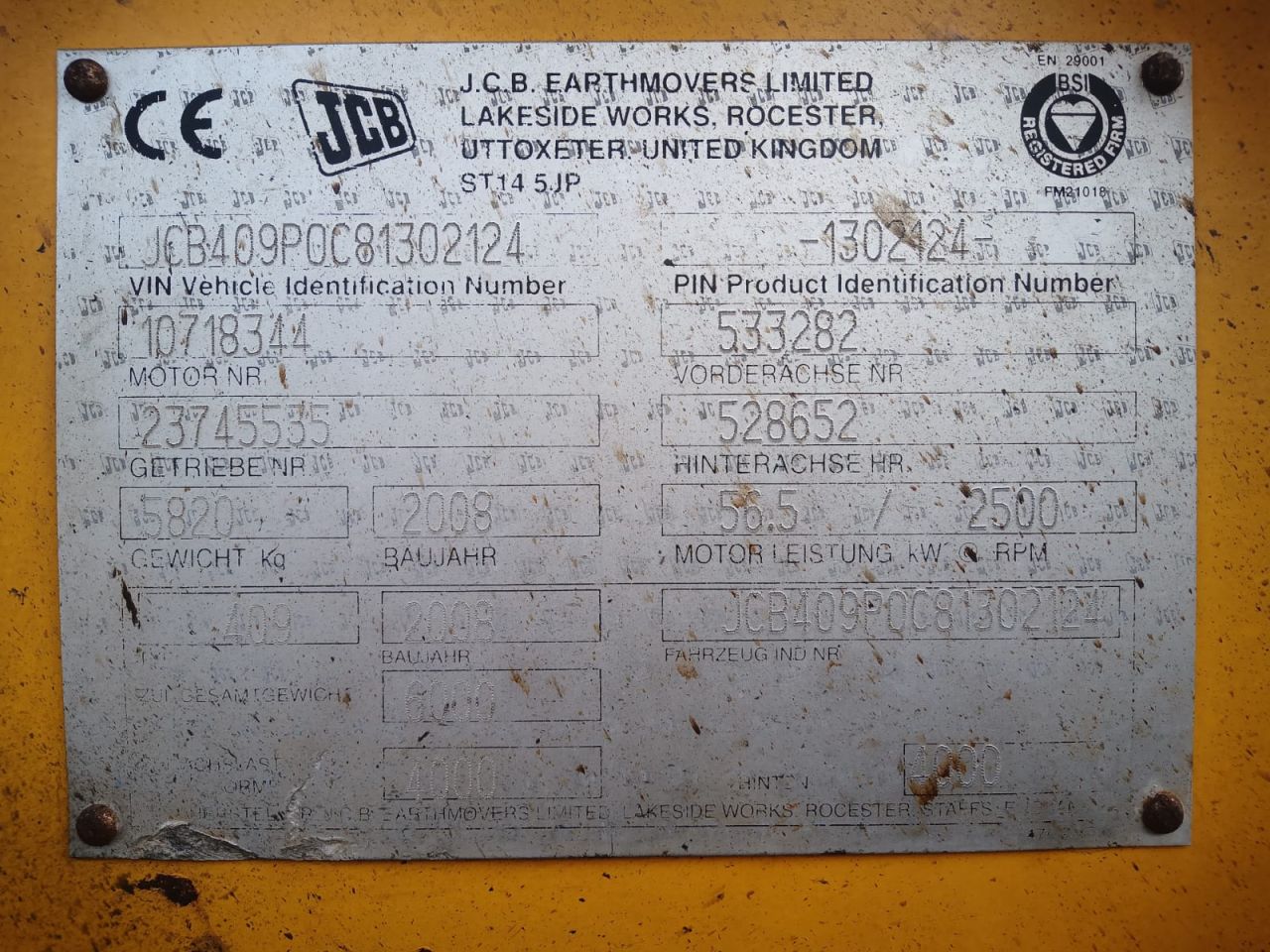 JCB 409 wiellader shovel