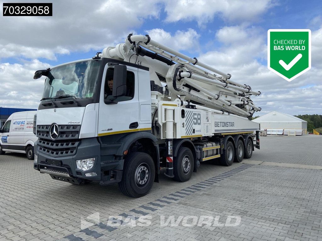 Mercedes Arocs Arocs 4458 10X4 58mtr Betonstar H58-7RZ pump Steel suspension Big-Axle Euro 6