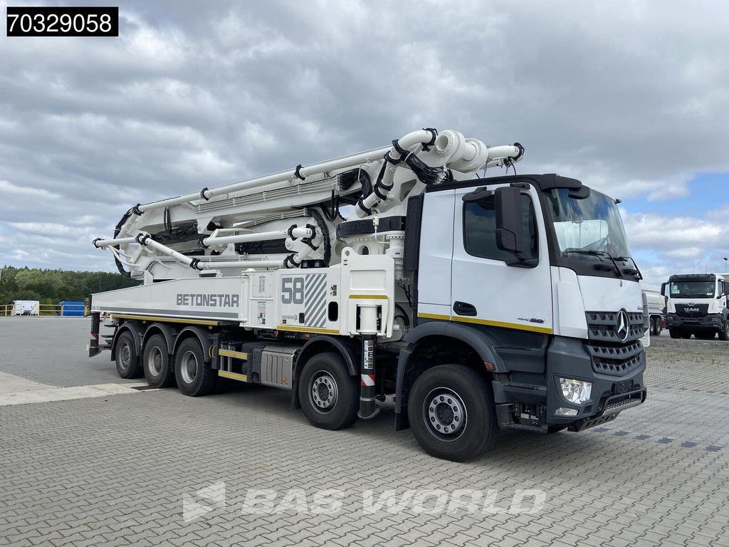 Mercedes Arocs Arocs 4458 10X4 58mtr Betonstar H58-7RZ pump Steel suspension Big-Axle Euro 6
