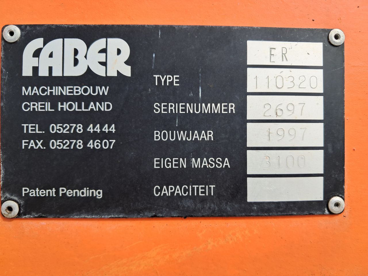 Faber 110mm 320m haspel beregening