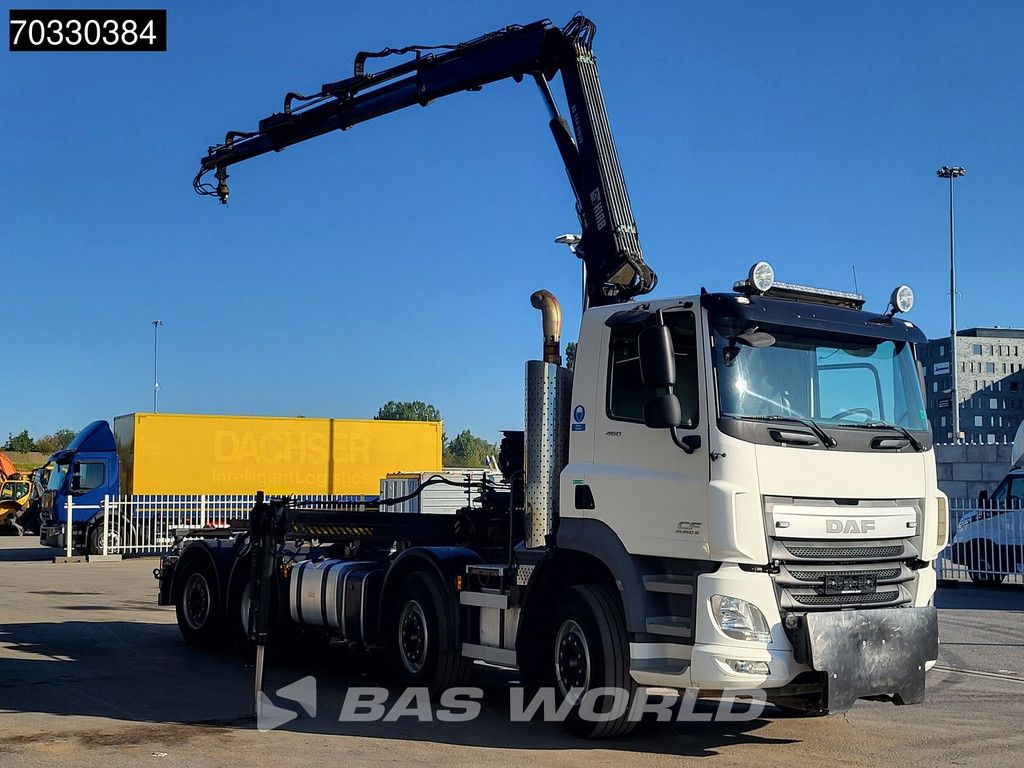 DAF CF 460 8X2 HIAB 144 B-3 HIDUO Crane kran Cable lift Lift+steering axle Euro 6