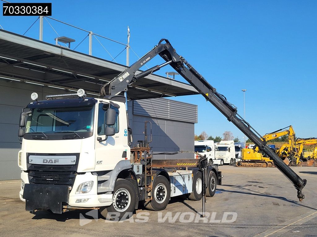 DAF CF 460 8X2 HIAB 144 B-3 HIDUO Crane kran Cable lift Lift+steering axle Euro 6