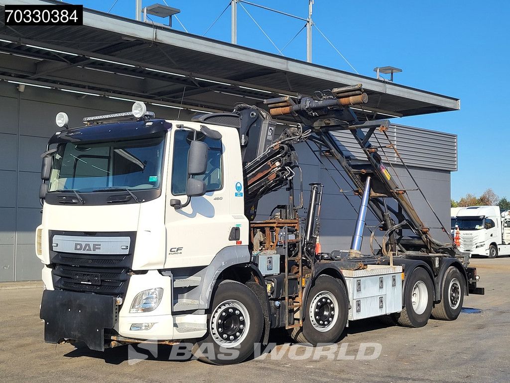 DAF CF 460 8X2 HIAB 144 B-3 HIDUO Crane kran Cable lift Lift+steering axle Euro 6