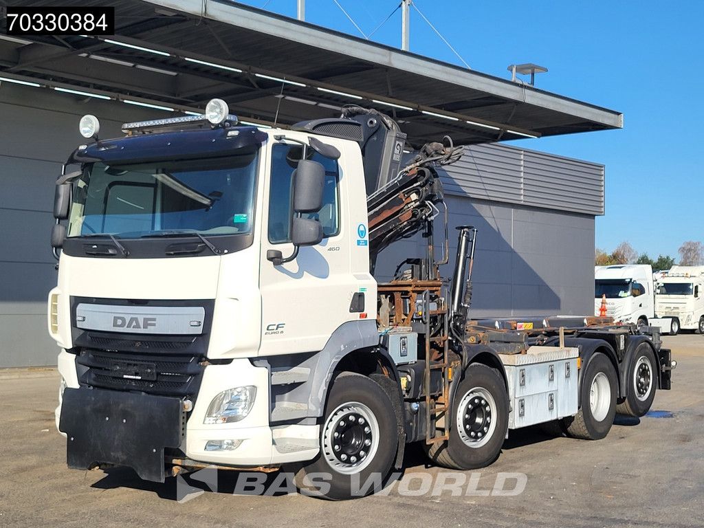DAF CF 460 8X2 HIAB 144 B-3 HIDUO Crane kran Cable lift Lift+steering axle Euro 6